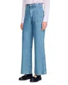 Sandro Wide Leg High Rise Jeans In Blue Jean In Blue