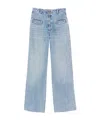 Sandro Oslo High Waist Cotton Denim Jeans In Blue