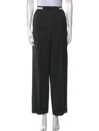 Pre-owned Sandro Wide Leg Pants In Black