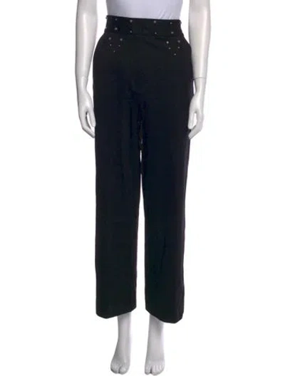 Pre-owned Sandro Wide Leg Pants In Black
