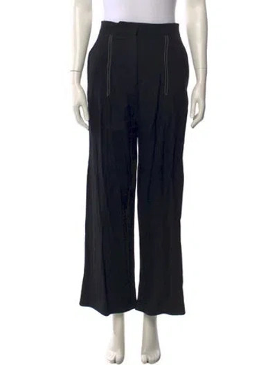 Pre-owned Sandro Wide Leg Pants In Black