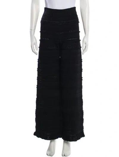 Pre-owned Sandro Wide Leg Pants In Black