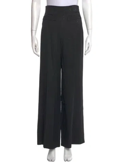 Pre-owned Sandro Wide Leg Pants In Black