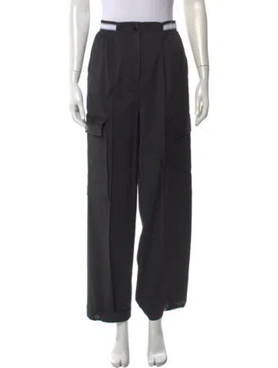 Pre-owned Sandro Wide Leg Pants In Black