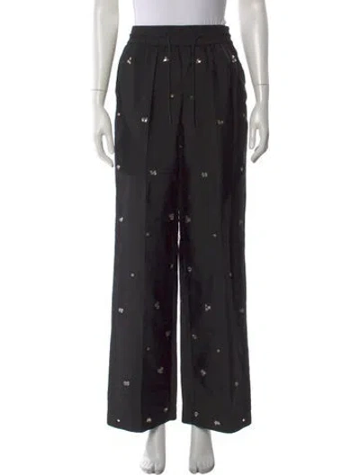 Pre-owned Sandro Wide Leg Pants In Black
