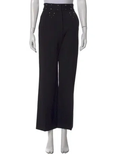 Pre-owned Sandro Wide Leg Pants In Black