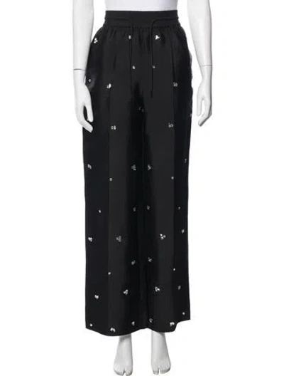 Pre-owned Sandro Wide Leg Pants In Black