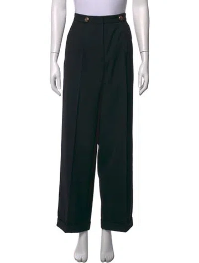 Pre-owned Sandro Wide Leg Pants In Black