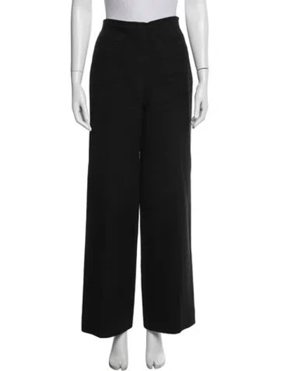 Pre-owned Sandro Wide Leg Pants In Black