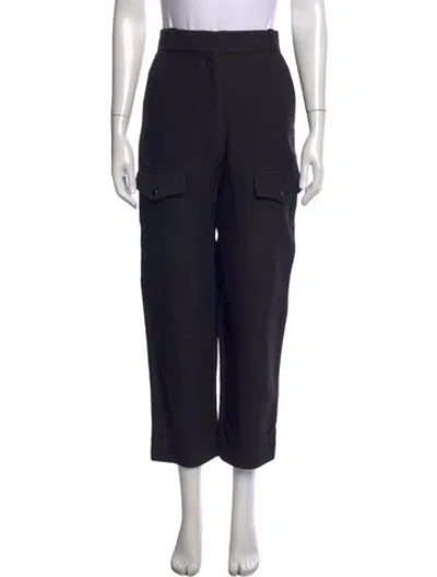 Pre-owned Sandro Wide Leg Pants In Black