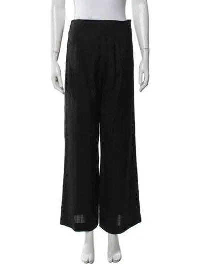 Pre-owned Sandro Wide Leg Pants In Black