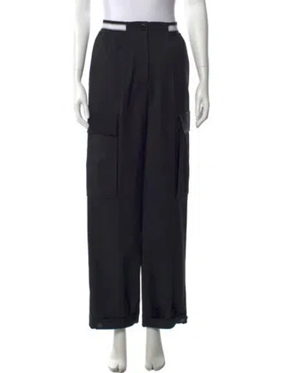 Pre-owned Sandro Wide Leg Pants In Black