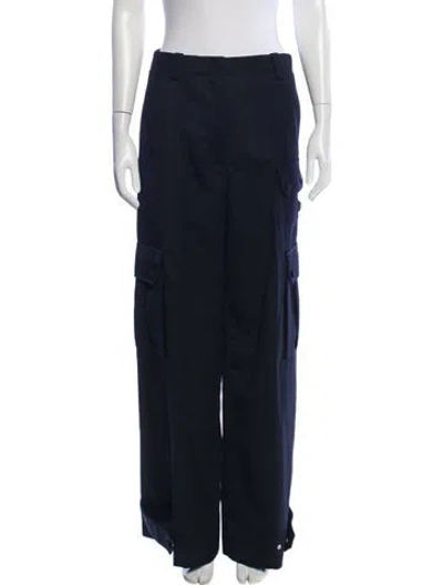 Pre-owned Sandro Wide Leg Pants In Blue