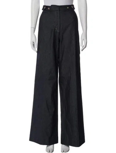 Pre-owned Sandro Wide Leg Pants In Blue
