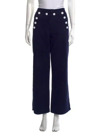 Pre-owned Sandro Wide Leg Pants In Blue