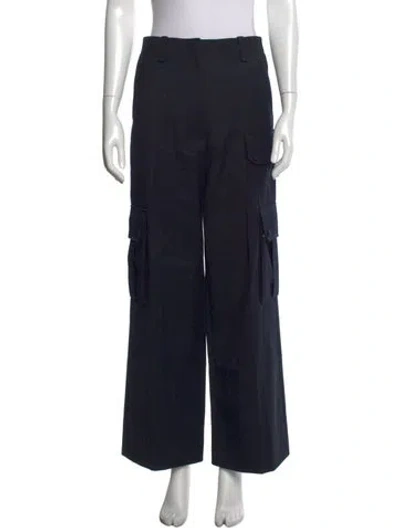 Pre-owned Sandro Wide Leg Pants In Blue