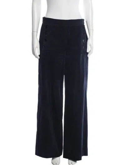 Pre-owned Sandro Wide Leg Pants In Blue