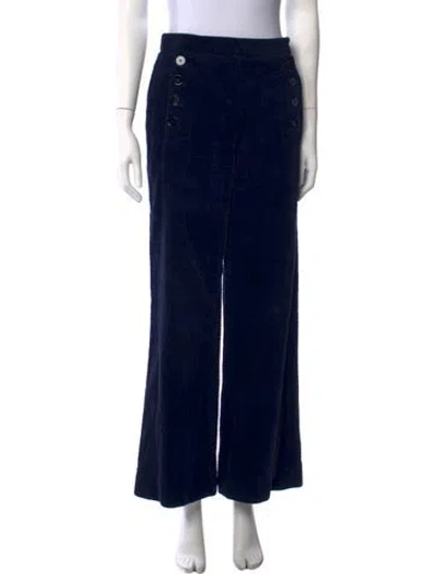 Pre-owned Sandro Wide Leg Pants In Blue