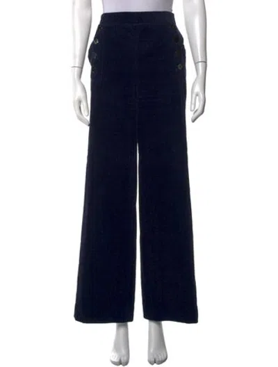 Pre-owned Sandro Wide Leg Pants In Blue