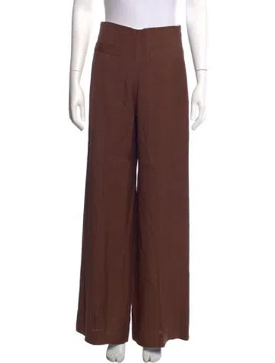Pre-owned Sandro Wide Leg Pants In Brown