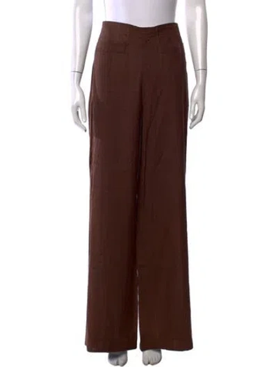 Pre-owned Sandro Wide Leg Pants In Brown