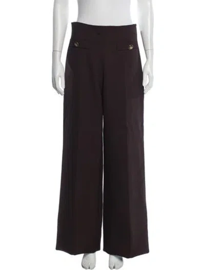 Pre-owned Sandro Wide Leg Pants In Brown