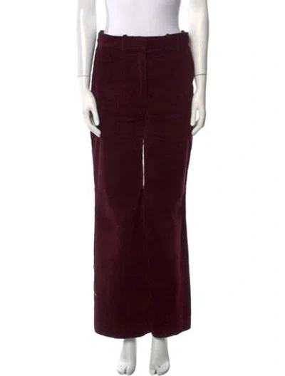 Pre-owned Sandro Wide Leg Pants In Burgundy