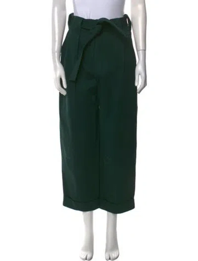 Pre-owned Sandro Wide Leg Pants In Green