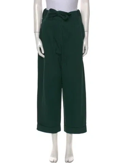 Pre-owned Sandro Wide Leg Pants In Green