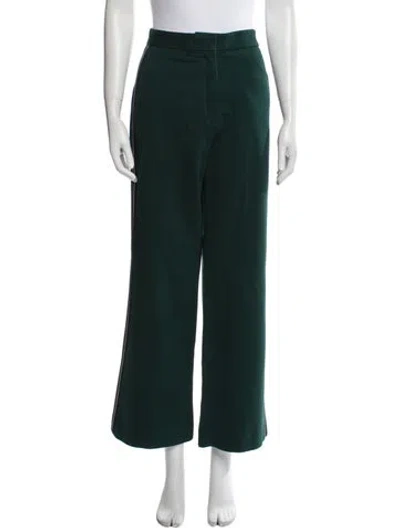 Pre-owned Sandro Wide Leg Pants In Green