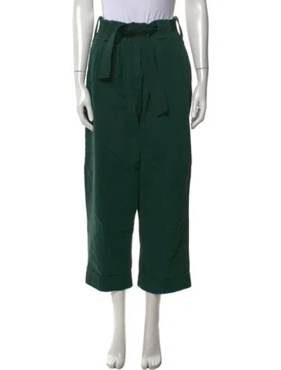 Pre-owned Sandro Wide Leg Pants In Green
