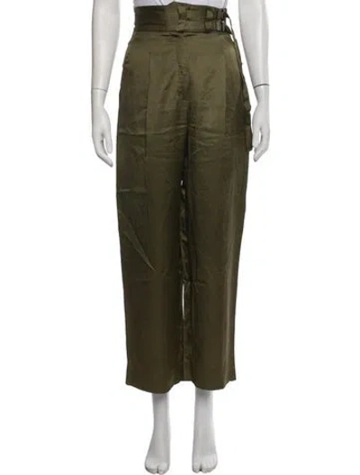 Pre-owned Sandro Wide Leg Pants In Green