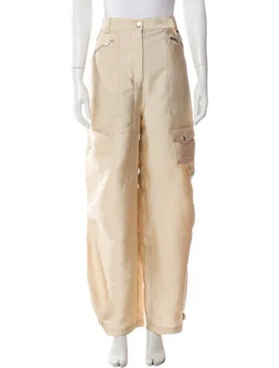 Pre-owned Sandro Wide Leg Pants In Neutrals