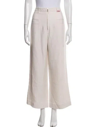 Pre-owned Sandro Wide Leg Pants In Neutrals