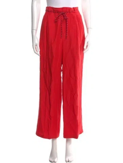 Pre-owned Sandro Wide Leg Pants In Red