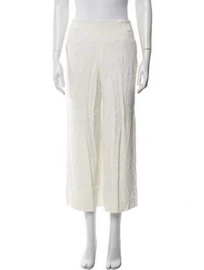 Pre-owned Sandro Wide Leg Pants In White