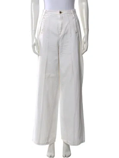 Pre-owned Sandro Wide Leg Pants In White