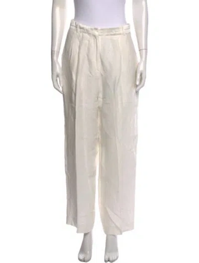 Pre-owned Sandro Wide Leg Pants In White