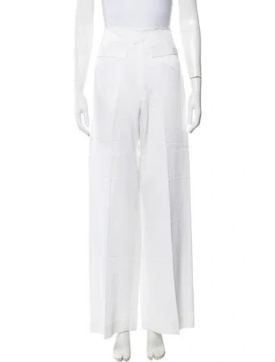 Pre-owned Sandro Wide Leg Pants In White