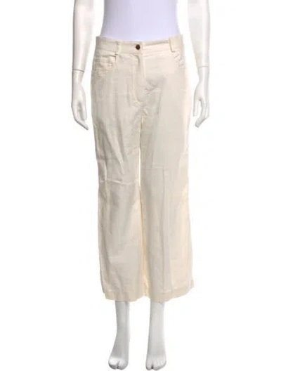 Pre-owned Sandro Wide Leg Pants In White