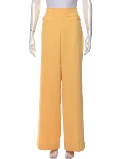 Pre-owned Sandro Wide Leg Pants In Yellow