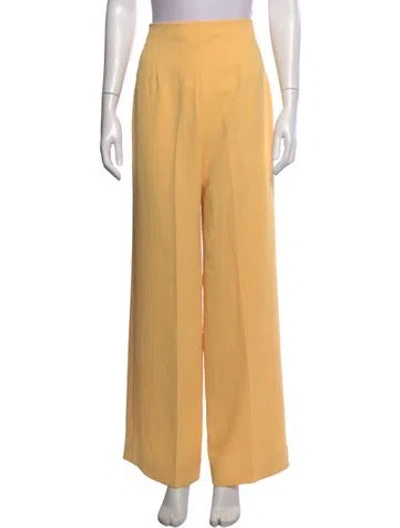 Pre-owned Sandro Wide Leg Pants In Yellow