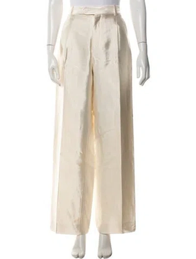 Pre-owned Sandro Wide Leg Pants In Yellow