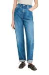 Sandro Wide Leg Striped Jeans In Blue Jean In Blue