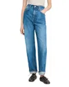 Sandro Wide Leg Striped Jeans In Blue Jean In Blue