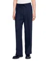 Sandro Elasticated Wide-leg Trousers In Midnight Blue