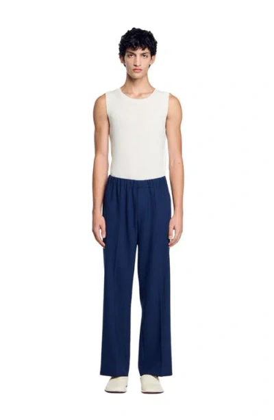 Sandro Wide-leg Trousers In Royal Blue