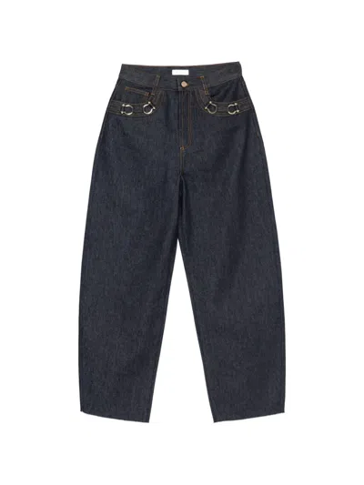 Sandro Wide-leg Balloon Jeans In Blue