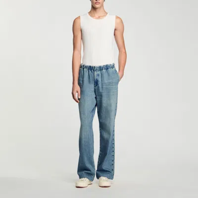 Sandro Wide-leg Jeans In Blue Vintage - Denim