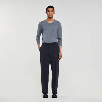 Sandro Wide-leg Trousers In Blue